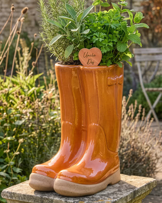 Large Welly Boot Planter Personalised Marker