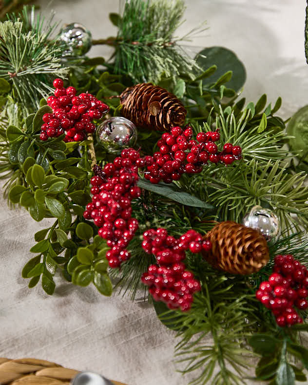 Seasonal & Holiday Decorations - Jingle Bell Red Berry Table Centrepiece
