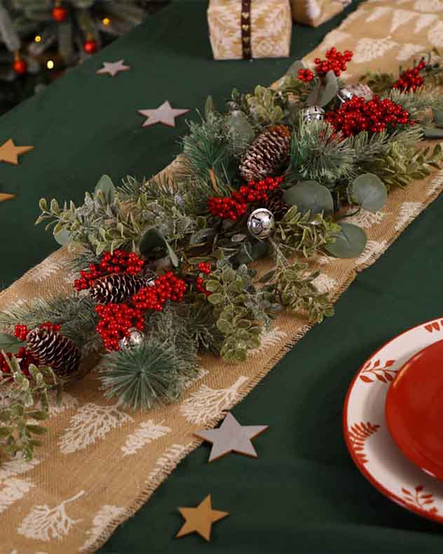 Jingle Bell Red Berry Table Centrepiece