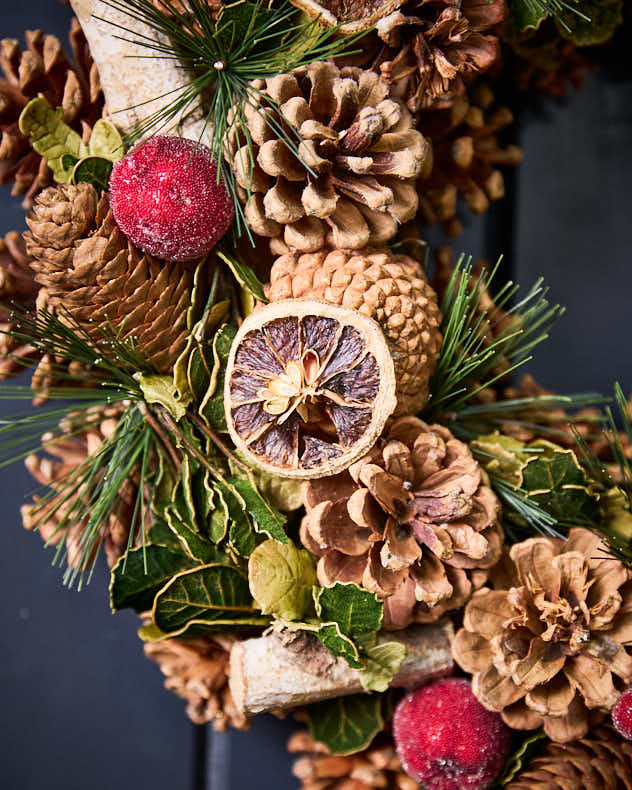 Festive Fruits Christmas Door Wreath 38cm