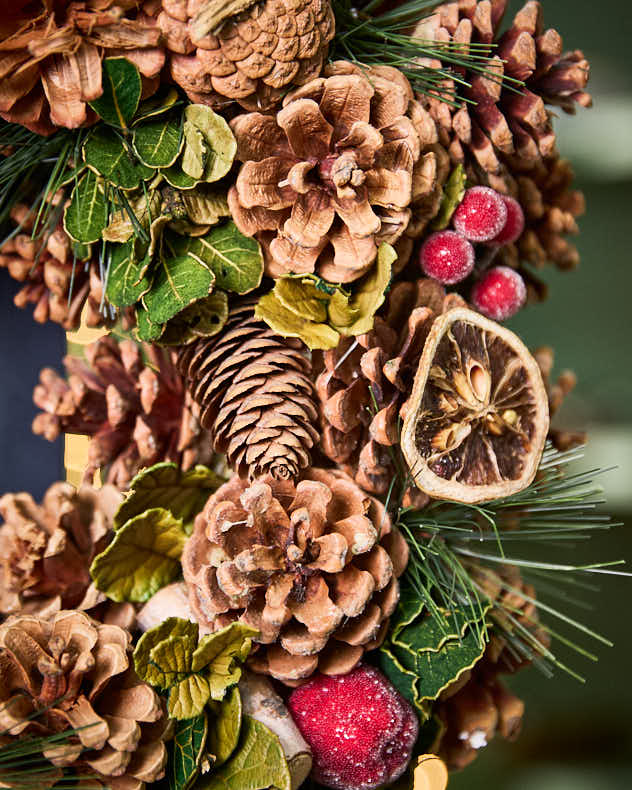 Festive Fruits Christmas Door Wreath 38cm