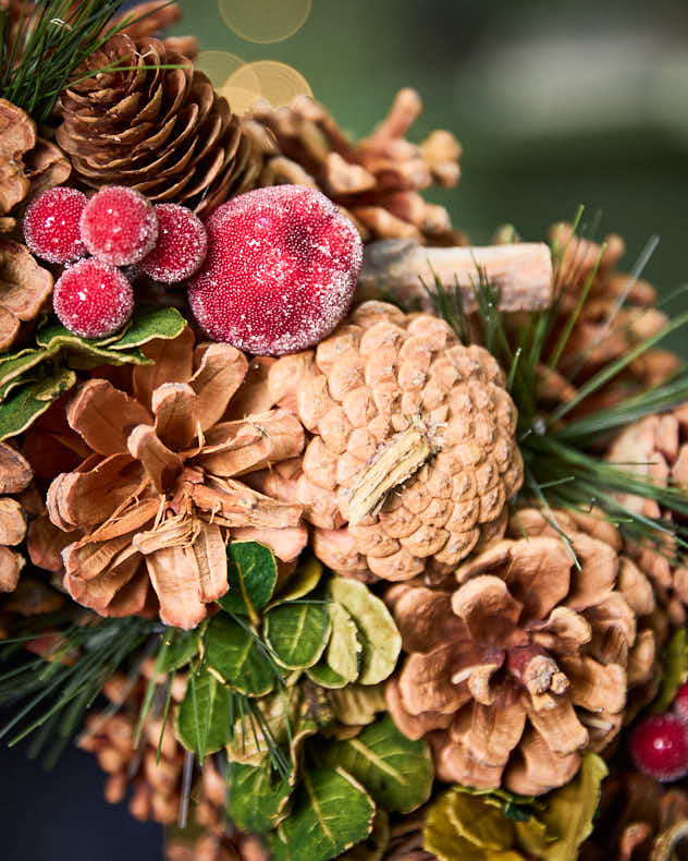 Festive Fruits Christmas Door Wreath 38cm