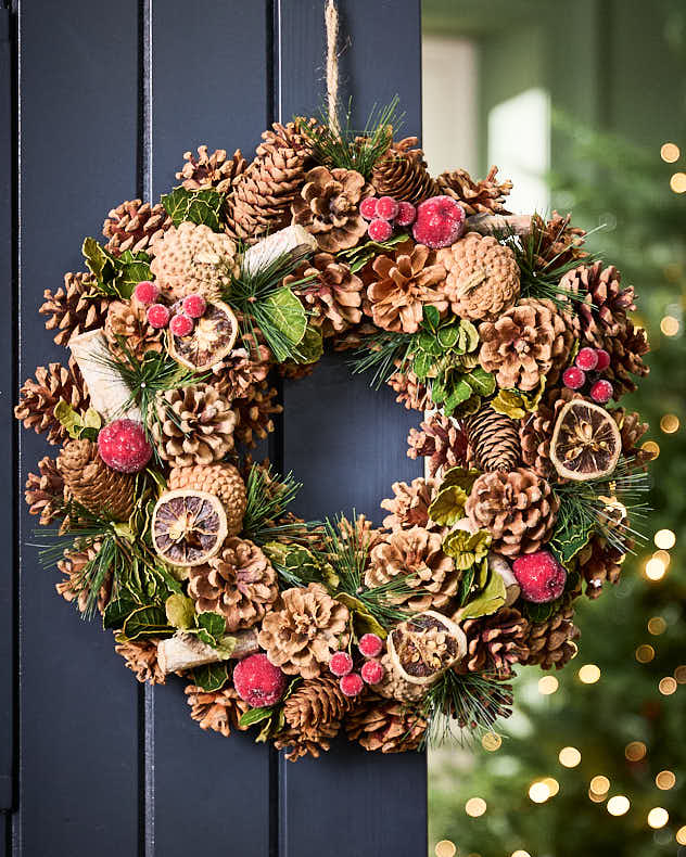 Festive Fruits Christmas Door Wreath 38cm