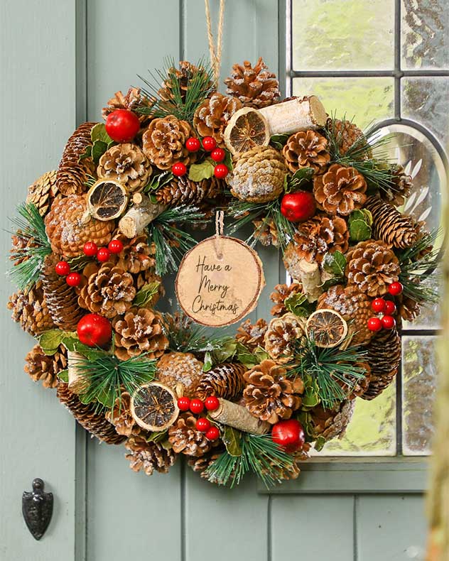 Wreaths - Personalised Festive Fruits Wreath 38cm