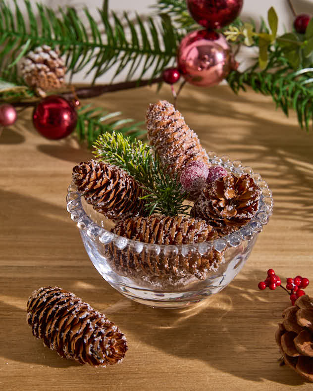 Decorative Pot - Frosted Berries Pinecone Pot Pourri