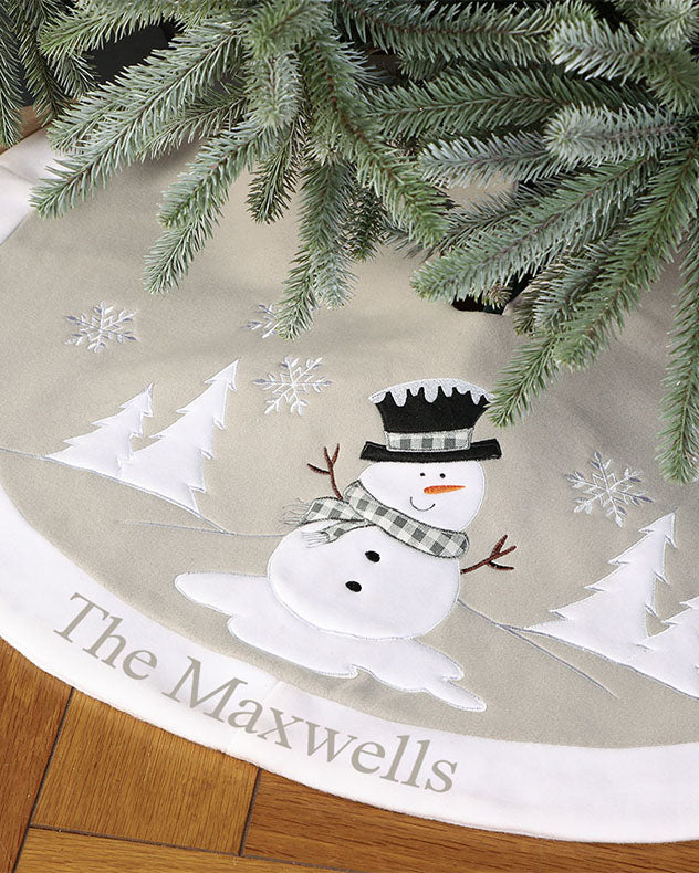 Personalised Grey Christmas Tree Skirt