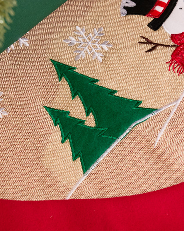 Christmas tree skirt closeup