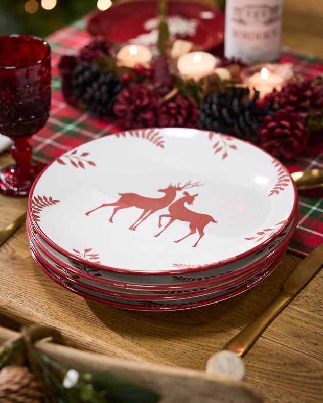 Cranberry Stag Dinner Plates