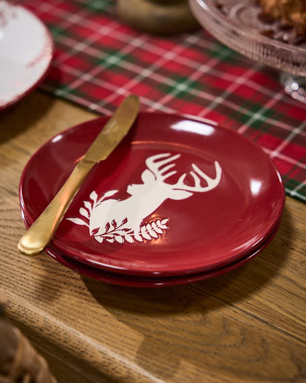 Cranberry Stag Side Plates