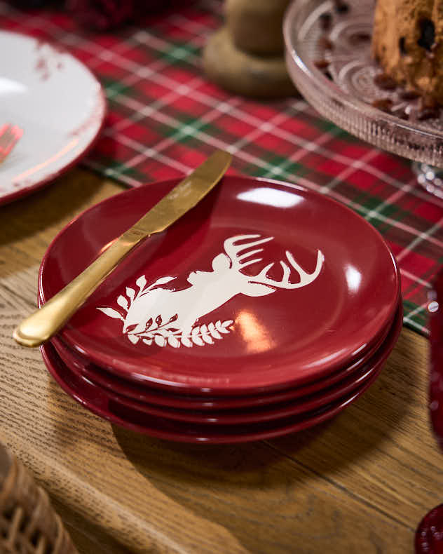 Cranberry Stag Side Plates