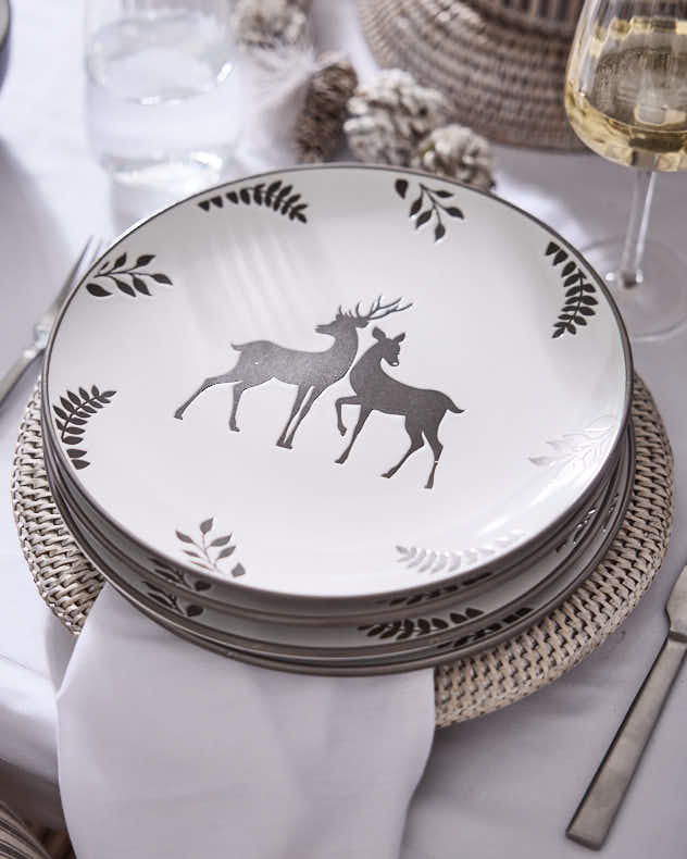 Dinnerware Sets - 12 Piece Grey Stag Dinner Service