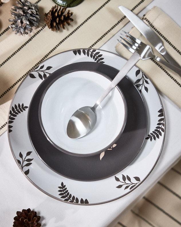 12 Piece Grey Stag Dinner Service Dibor