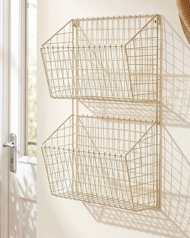 Storage Baskets - Country Cream Storage Rack