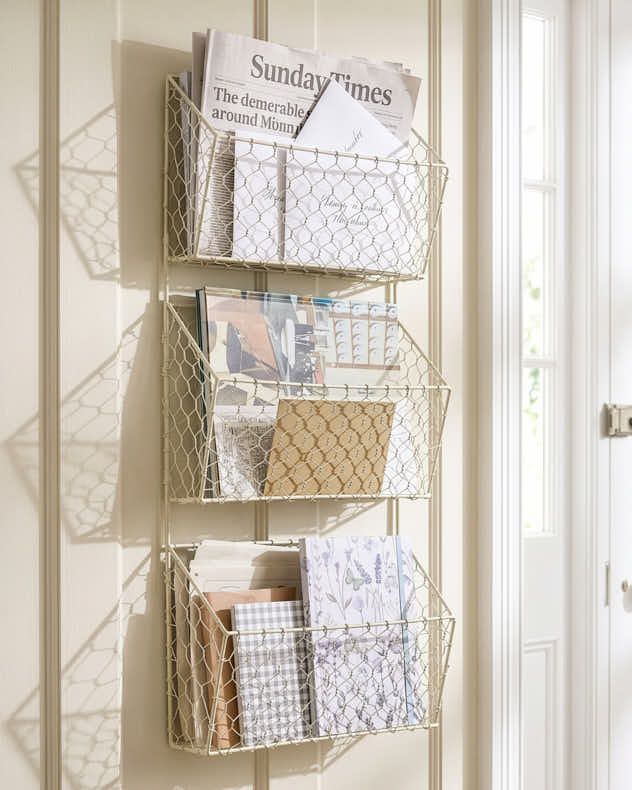Storage Baskets - 3 Tier Cream Storage Rack