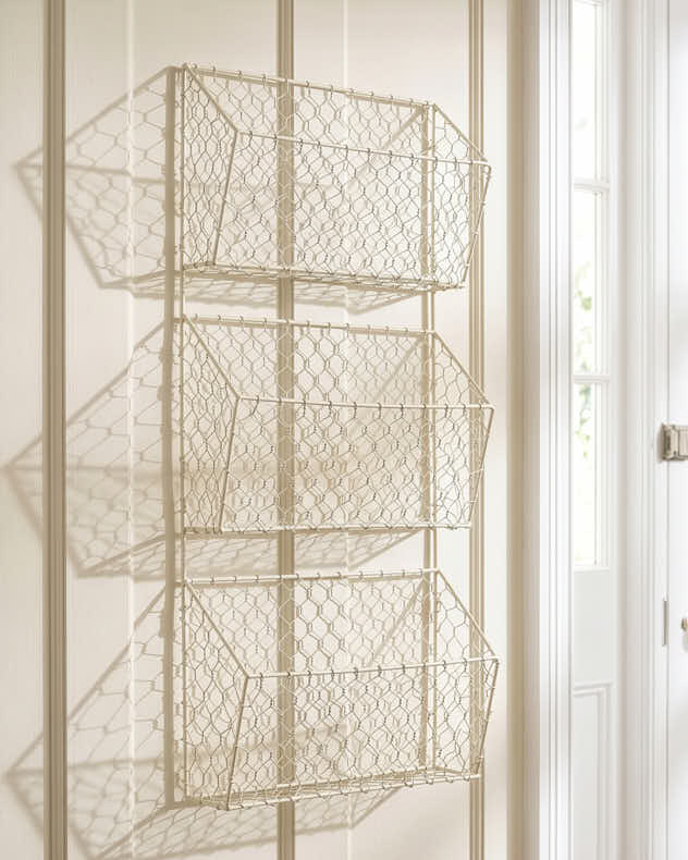 Storage Baskets - 3 Tier Cream Storage Rack