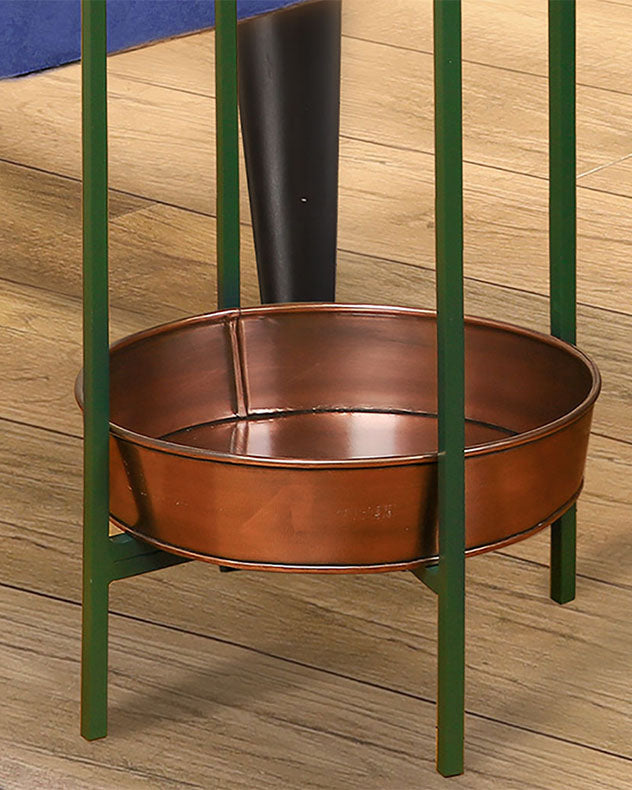 Copper & Green Indoor Planter with Stand & Tray