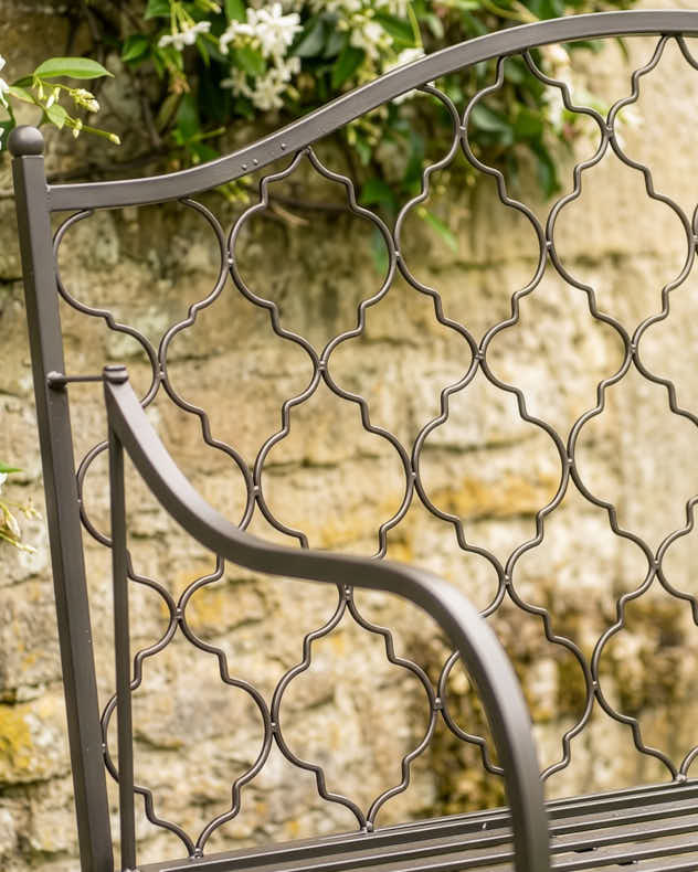 Grey Marrakech Trellis Garden Bench