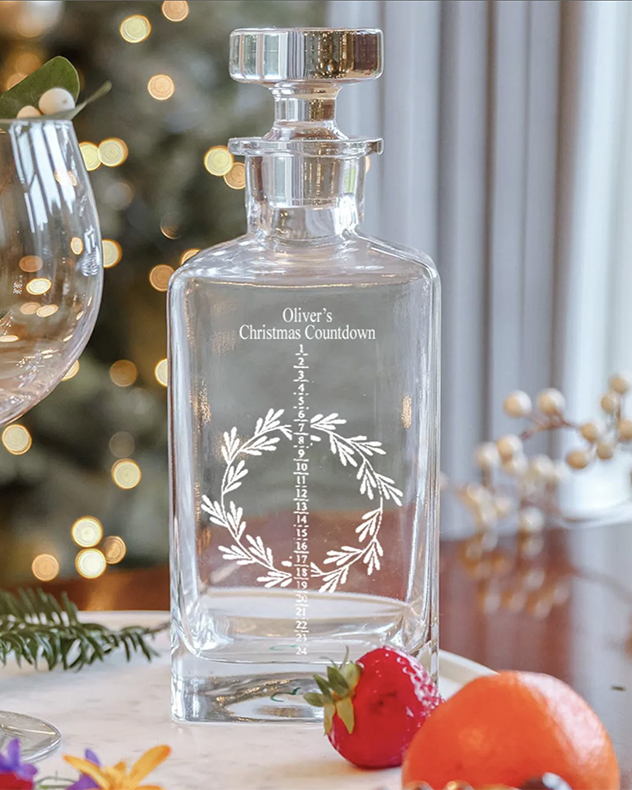 Personalised Glass Advent Calendar Decanter