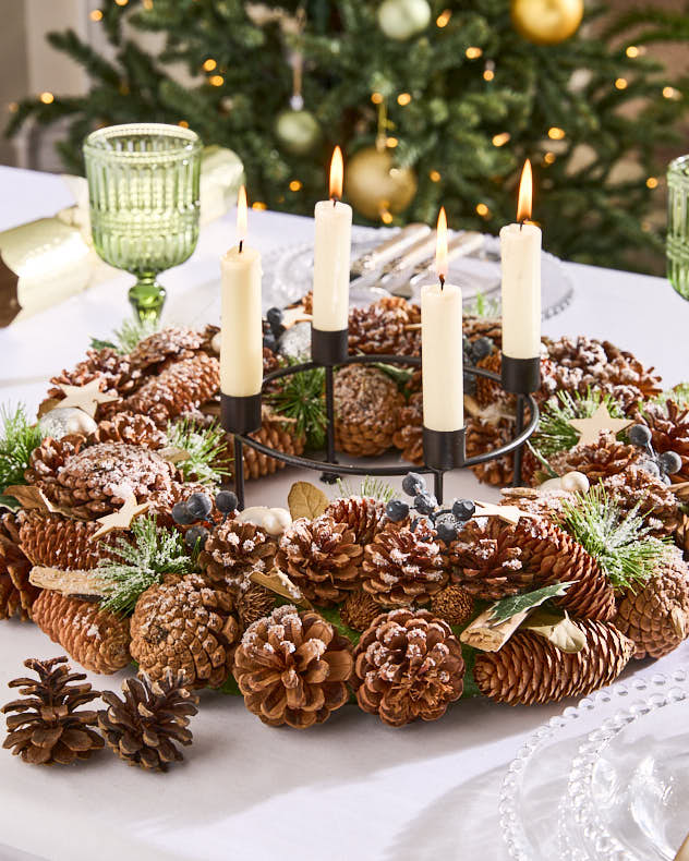 Candle Holders Blue - XL Taper Candle Centrepiece