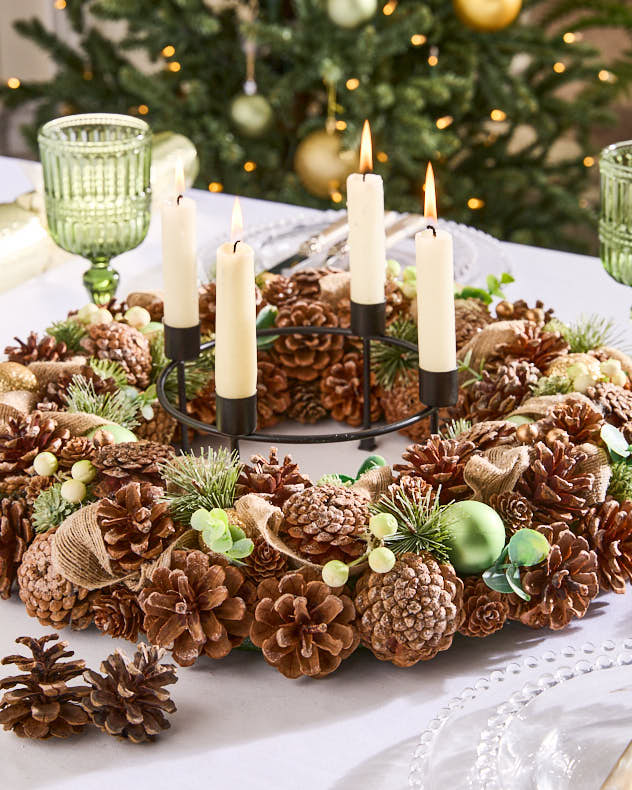 Candle Holders Green - XL Taper Candle Centrepiece