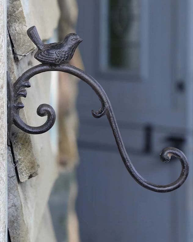 Perched Bird Hanging Basket Bracket