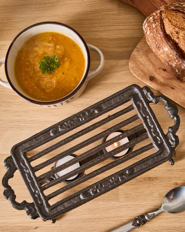 Tea Light Holders - Cast Iron Hot Plate with Double Tealight Holder