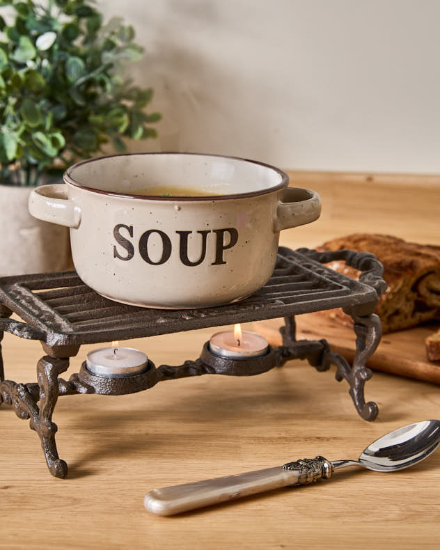 Cast Iron Hot Plate Double Tealight Holder