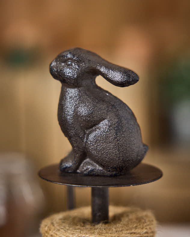 Cast Iron Rabbit Garden String Dispenser with Scissors