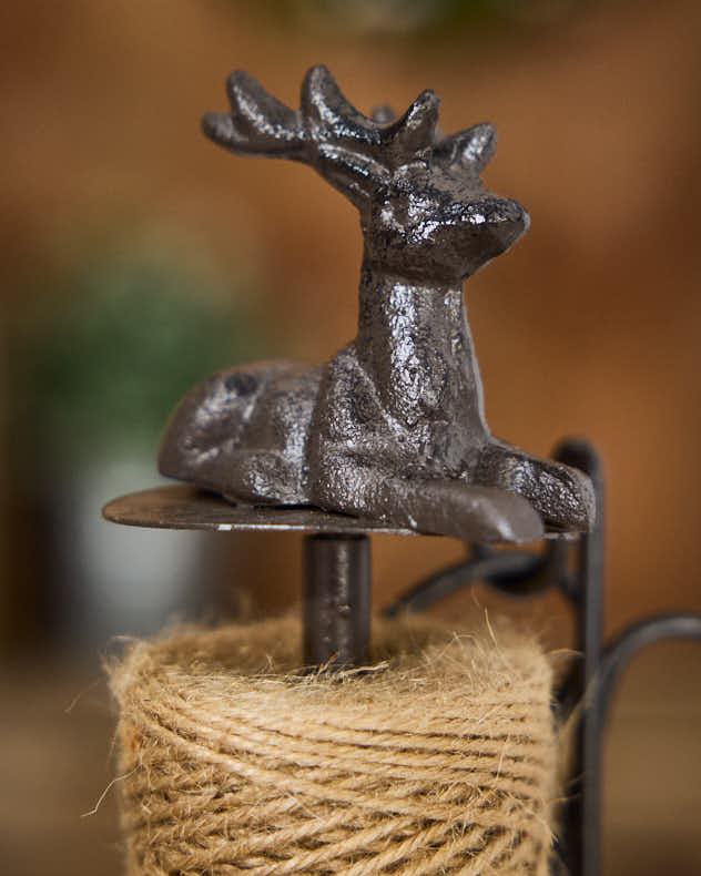 Cast Iron Stag Garden String Dispenser with Scissors