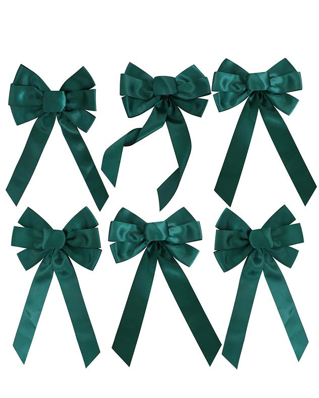 Set of 6 Large Green Craft Bows