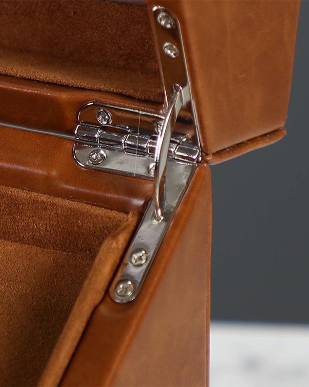Tan Brown Leather Double Watch Display Case