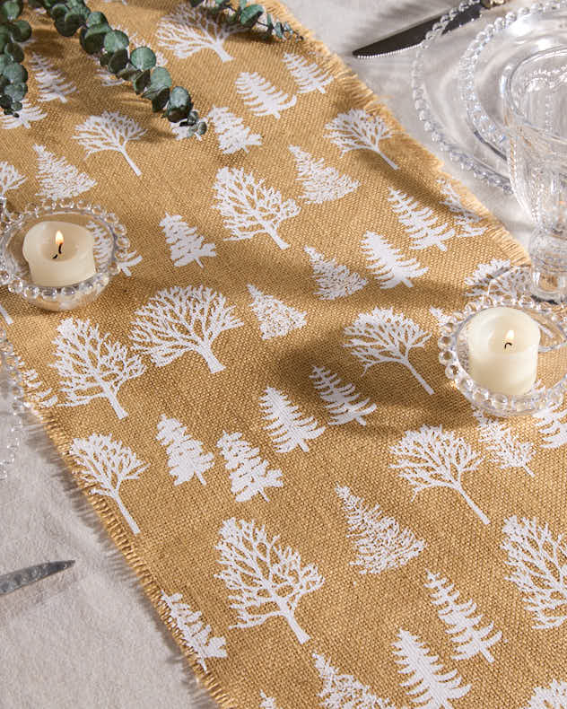 Woodland Tree Jute Table Runner