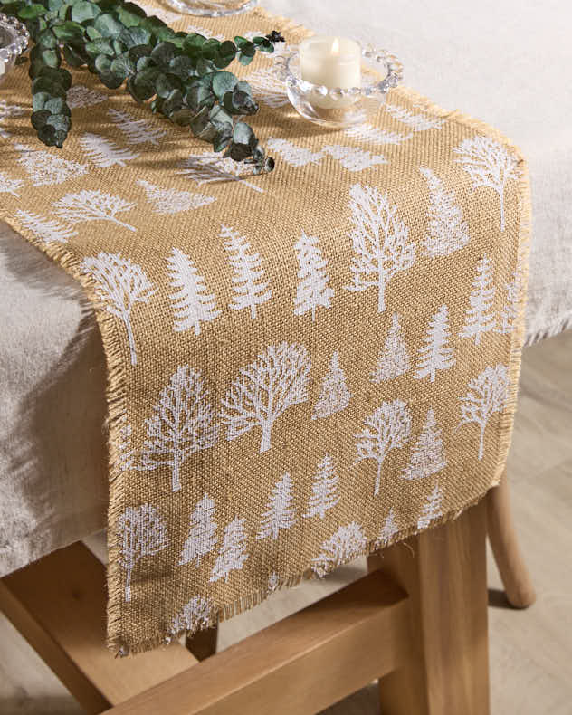 Woodland Tree Jute Table Runner