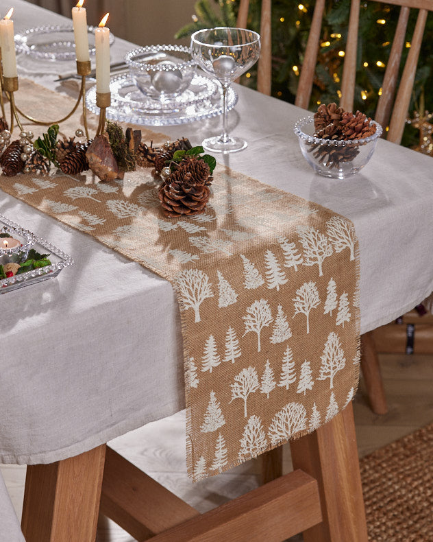 Woodland Tree Jute Table Runner