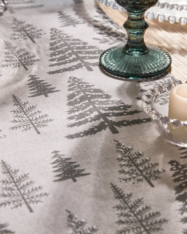 Grey Tree Cotton Table Runner