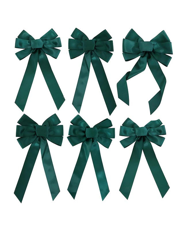 Set of 6 Small Green Craft Bows