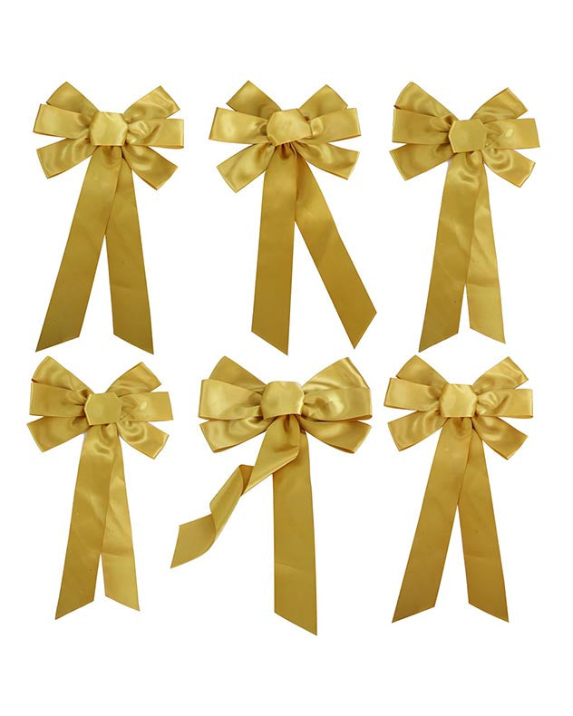 Set of 6 Large Gold Craft Bows