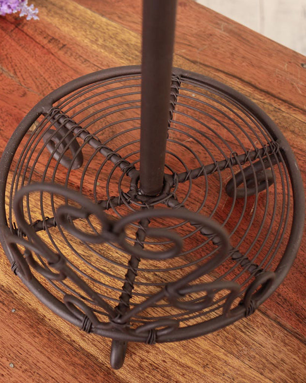 Antique Brown Heart Kitchen Roll Holder