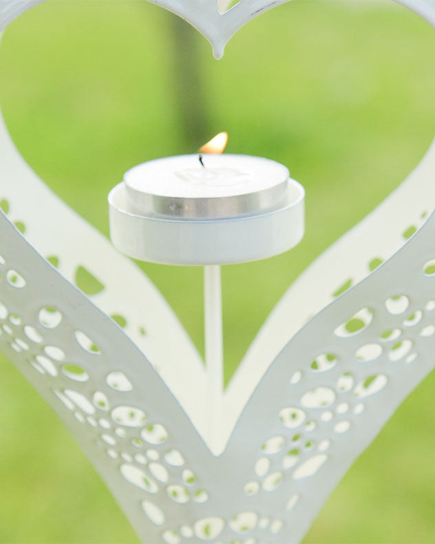 Ivory Heart Hanging Garden Candle Holder