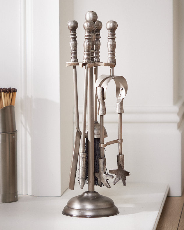 Pewter Fireside Companion Set