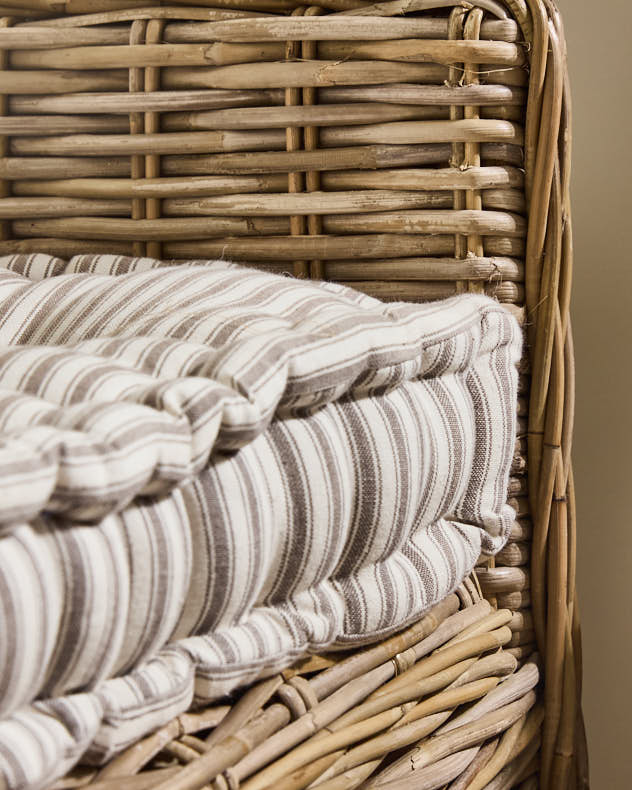 Bench Cushions - Pyreneés Grey Stripe Indoor Bench Cushion
