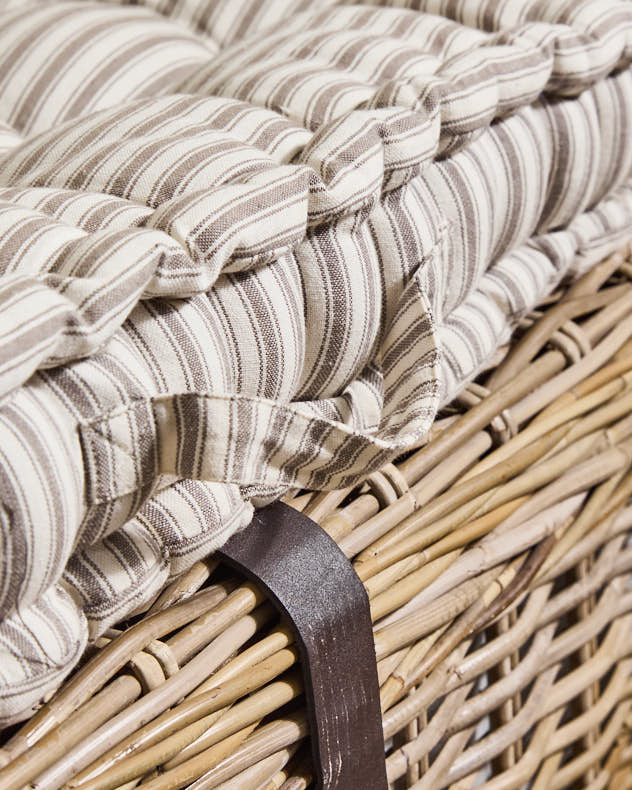 Bench Cushions - Pyreneés Grey Stripe Indoor Bench Cushion