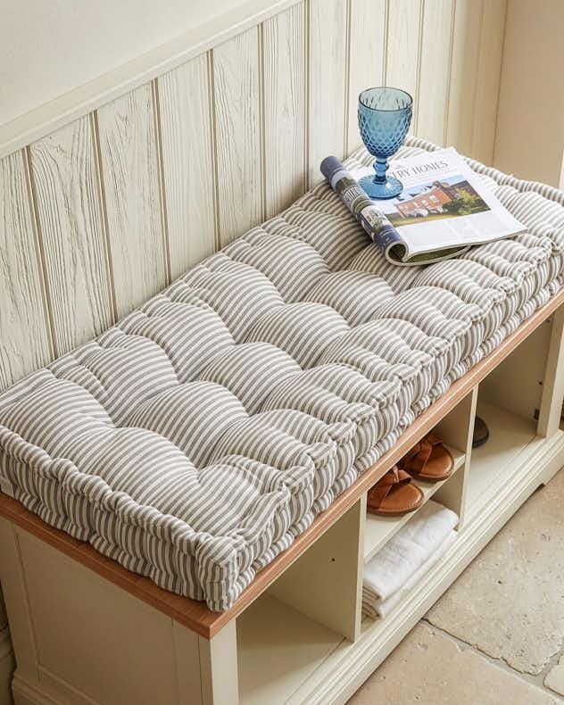 Pyreneés Grey Stripe Indoor Bench Cushion