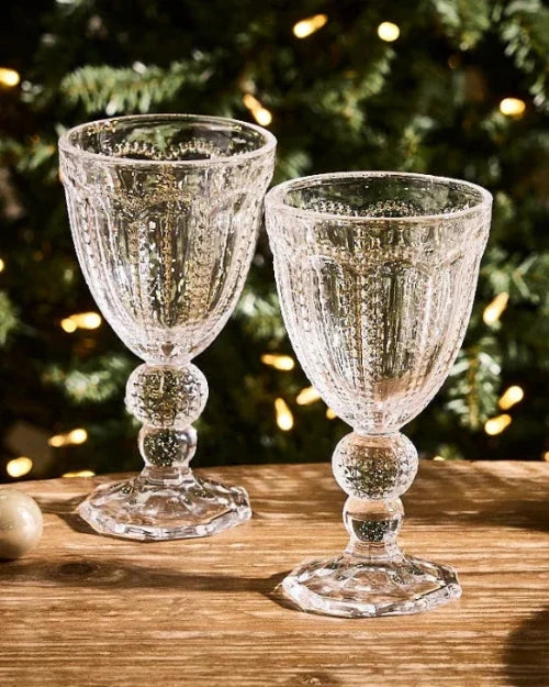 Set of 2 Bella Perle Clear Wine Goblet