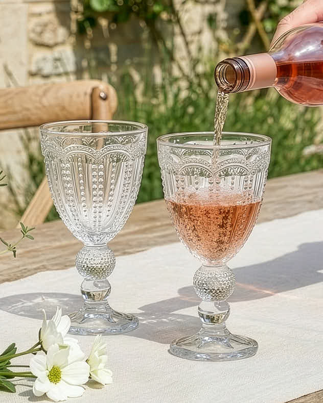Wine Glasses Set of 2 - Bella Perle Clear Wine Goblet