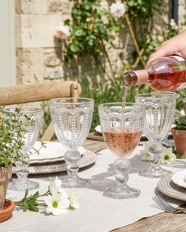 Single Clear Glass Wine Glasses - Bella Perle Clear Wine Goblet
