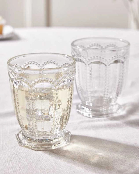 set of 2 Bella Perle Clear Tumblers