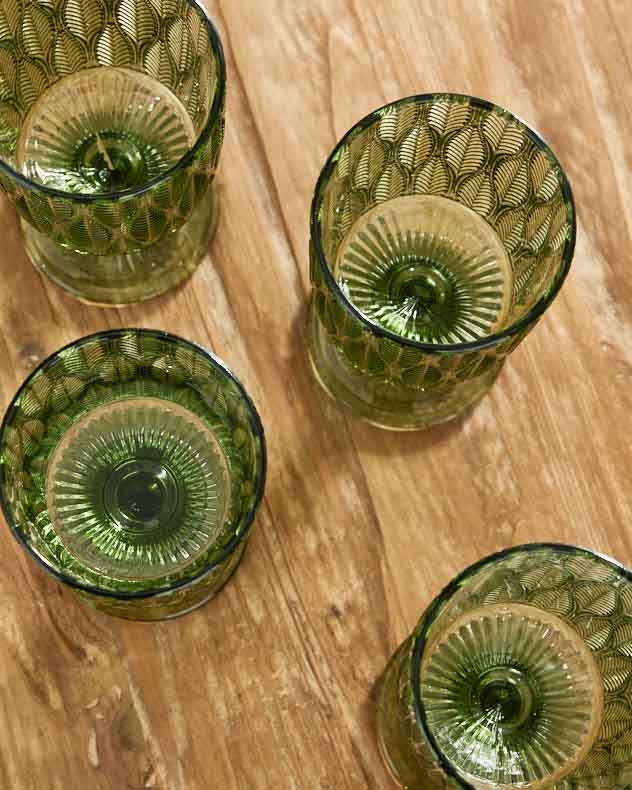 Wine Glasses - Botanic Green Goblet