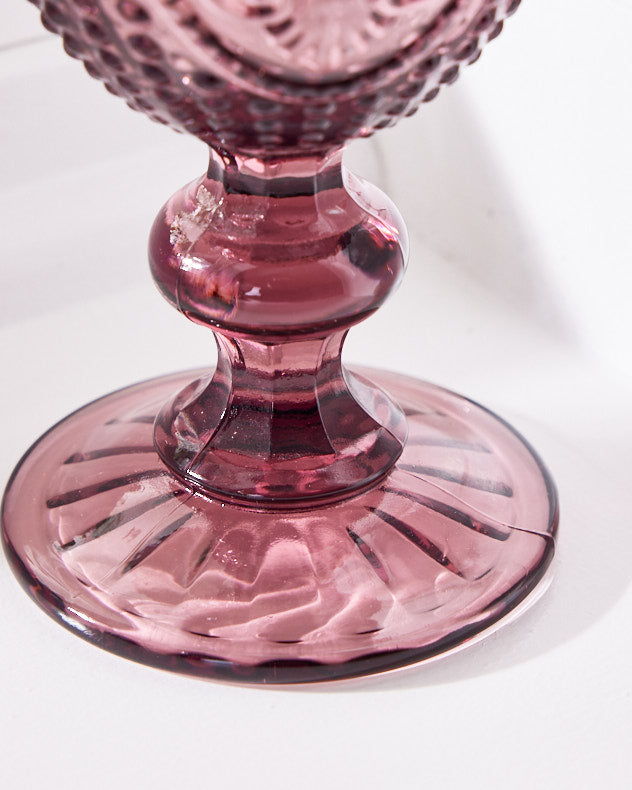Fleur De Lys Pink Wine Goblet