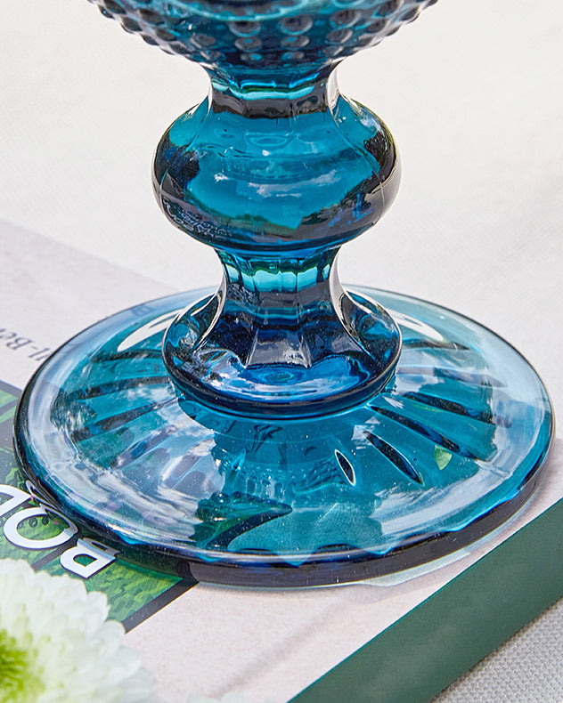 Fleur de Lys Blue Wine Goblet